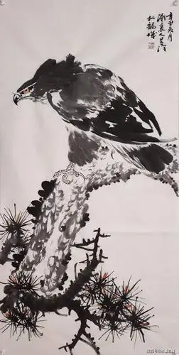 国家一级美术师黄河滩画鹰第一人画家丁昱润作品欣赏