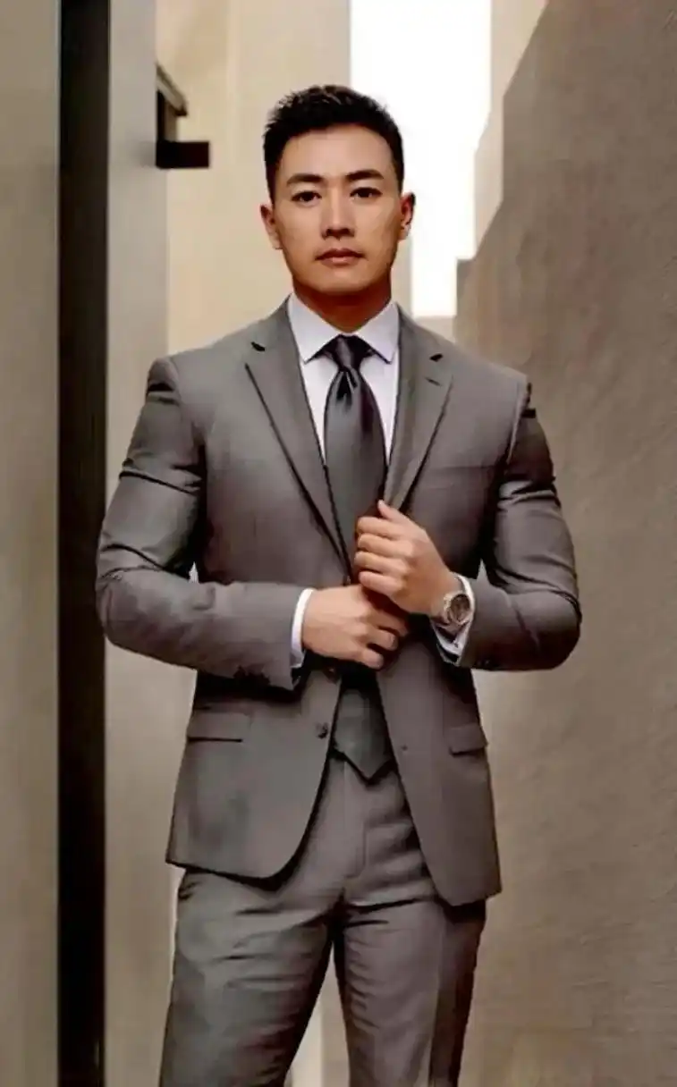 西装革履,气质非凡.