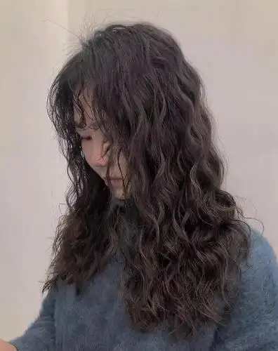 洋气小卷全头烫图片 长发羊毛卷真的美"炸"了 - 羊毛卷 - 发型站