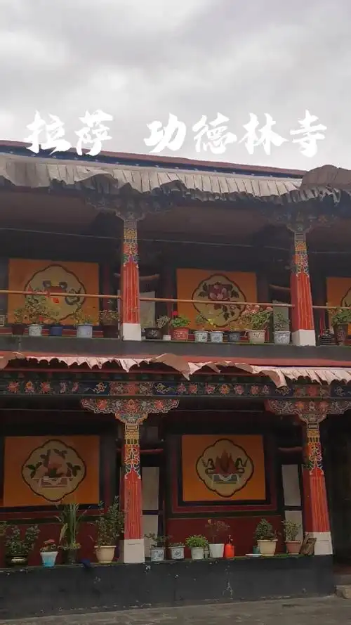 走进拉萨市区的功德林寺,有幸看到喇嘛辩经和祈福.