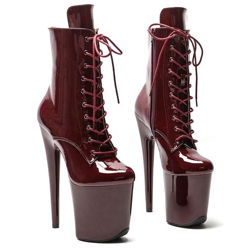 恨天高短靴女性钢管舞纯色舞靴走秀超高跟靴定制3kleecabe新款