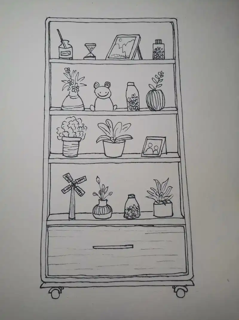 今天线条练习画个柜子#简笔画 #画画 #你的坚持终将美好 # - 抖音