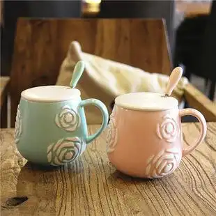 浮雕陶瓷咖啡杯子