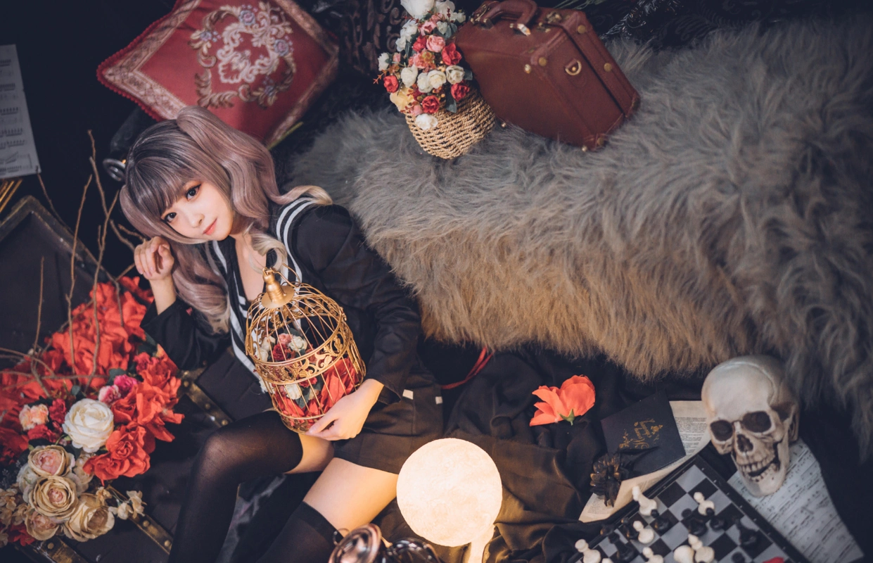 暗黑系双马尾萝莉cos壁纸来了,哥特风满满,速来领取