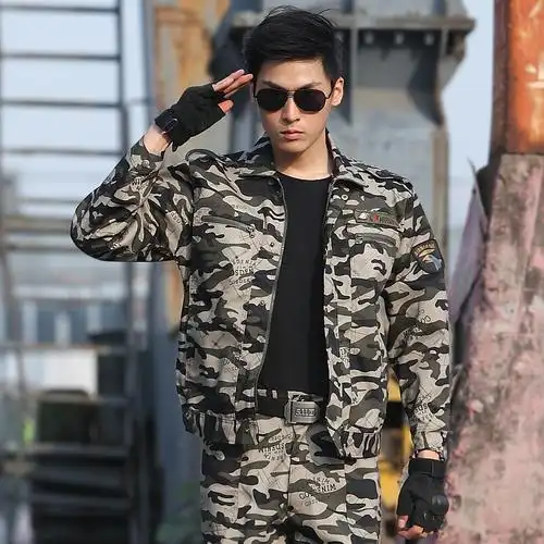 迷彩服套装男士作训服特种兵军装秋季户外军训服工地耐磨工作服