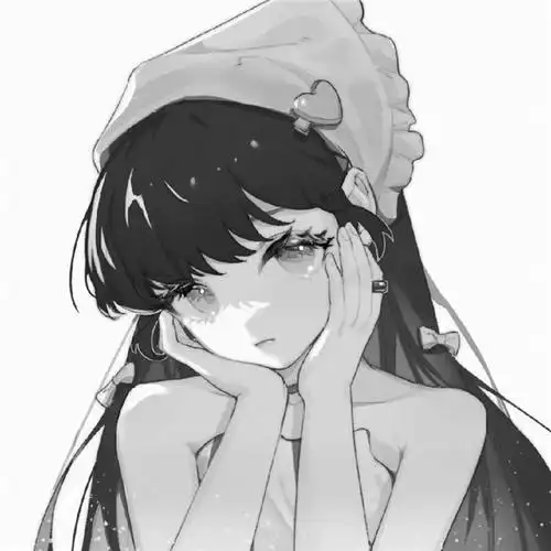 女生动漫头像黑白高清好看