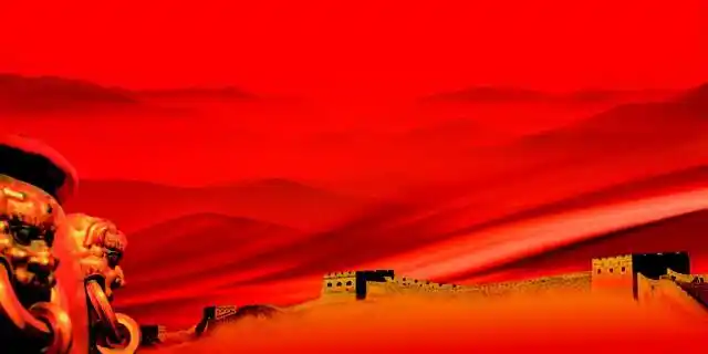 中国红红色渐变背景psd素材