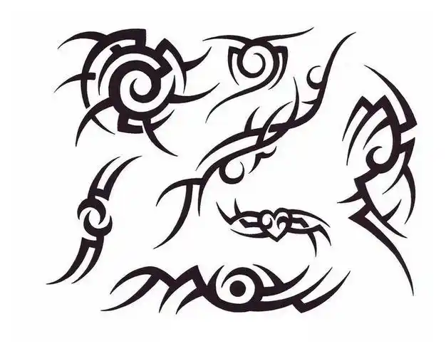 黑色线条素描文艺经典霸气图腾纹身手稿 - 找图案网