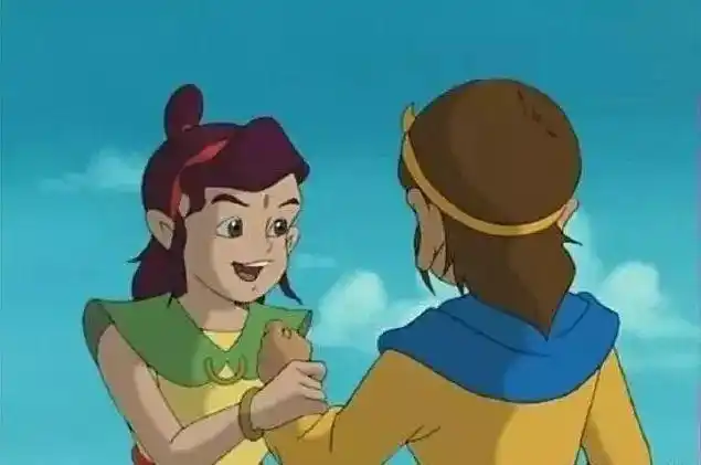 《西游记》 左哪吒 右孙悟空)另外还有一种说法是,哪吒和孙悟空原本都