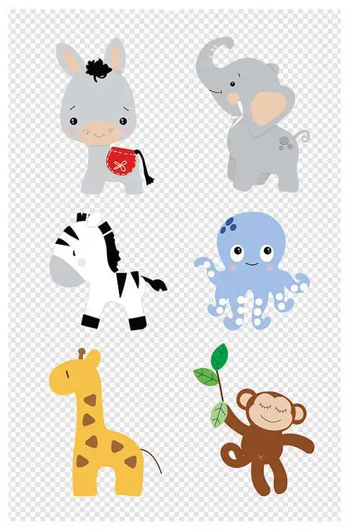 卡通手绘可爱小动物贴纸