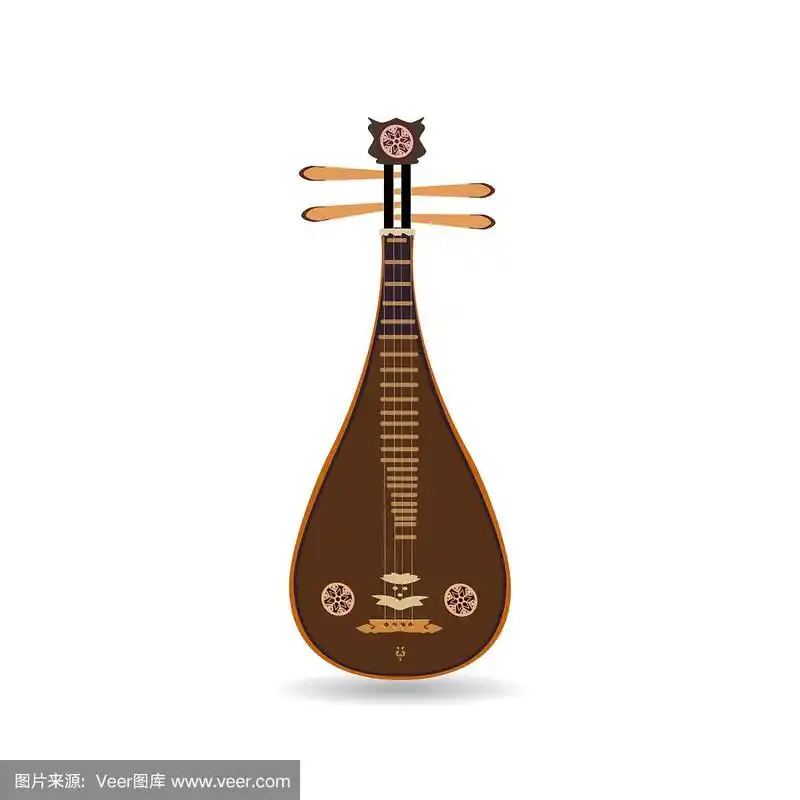 矢量插图的传统中国柳琴