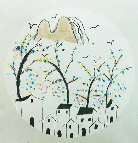 少儿书画作品-风景山水画/儿童书画作品风景山水画欣赏_中国少儿美术