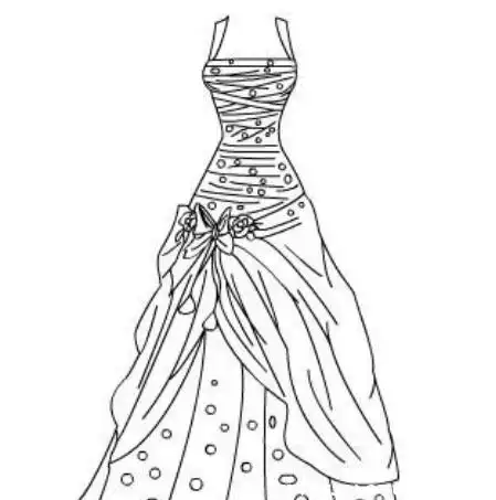 怎么画公主裙婚纱婚纱画画图片素描