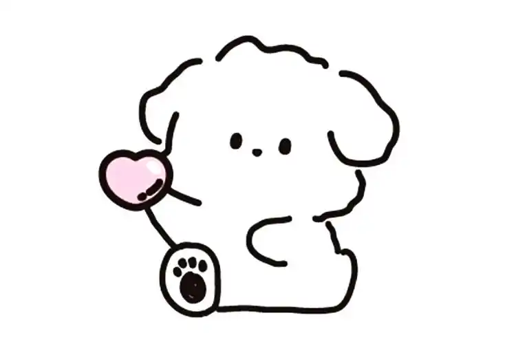 9张简单又可爱的小狗简笔画图片-图2