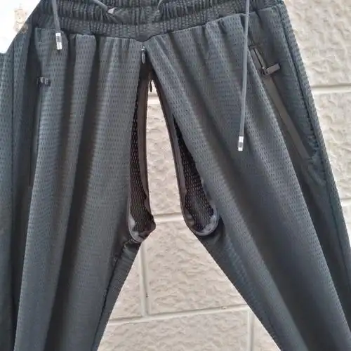 拉链心机男士休闲裤户外方便隐形外穿裤裆开口休闲裤