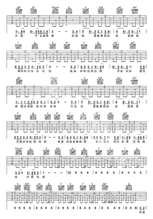 最重要的决定吉他谱