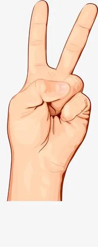 卡通竖着的手指矢量图