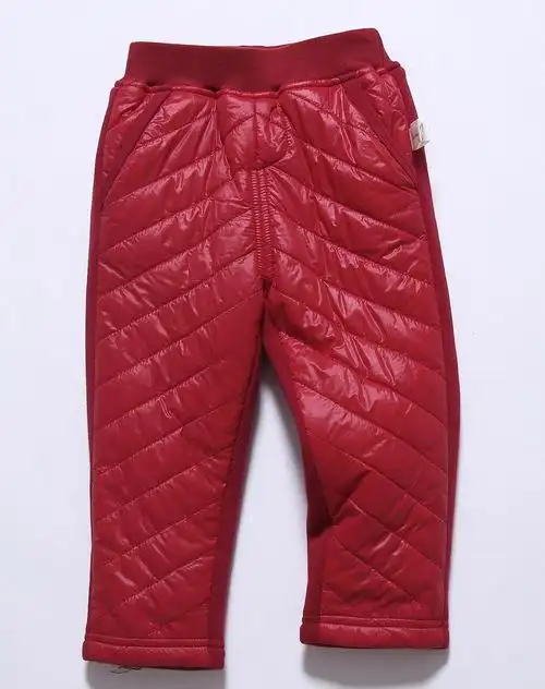 男女宝宝酒红棉裤