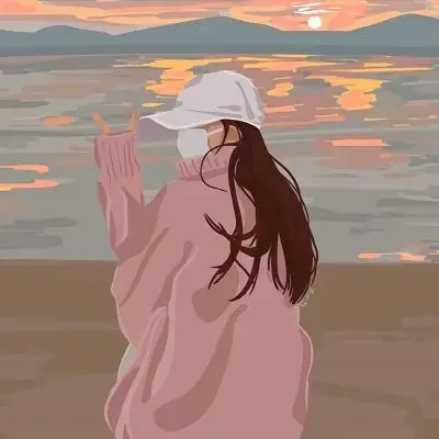 灵魂契合的人相逢即永恒闺蜜头像手绘简约