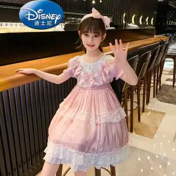 disney迪士尼女童洛丽塔公主裙2022新款儿童装夏装洋气连衣裙女孩夏季