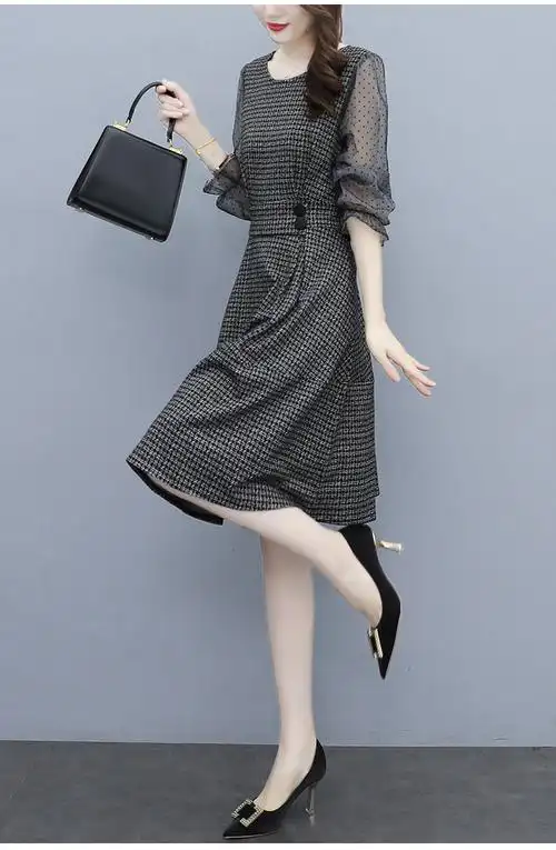 连衣裙2021年新款夏装今年流行小个子收腰显瘦气质裙子女春秋_衣之恋