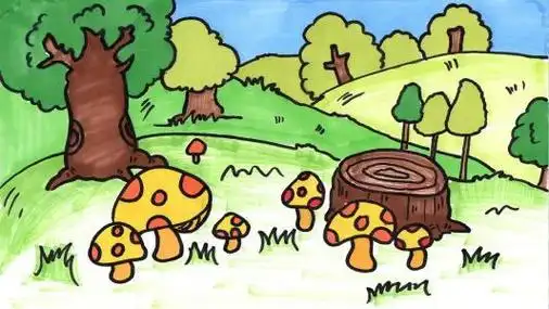 七彩森林简笔画