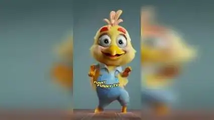 快来看看这只超级搞笑的小鸡跳舞