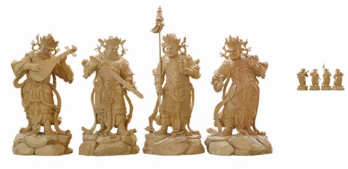 中国国家级大师王新明:四大天王黄杨木雕