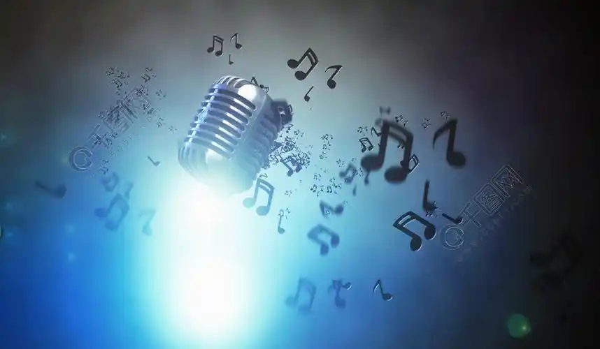 让我们来唱歌!在彩色背景上的时尚复古麦克风