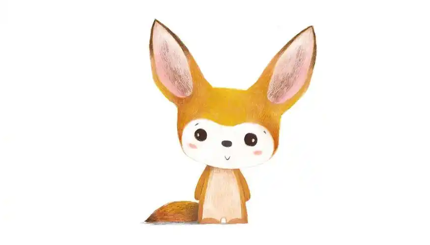 一组会卖萌的动物手绘插画,形象呆萌可爱,小狐狸.来自插画师marko rop