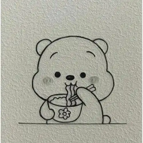 这么可爱的小熊简笔画学起来很有趣啊