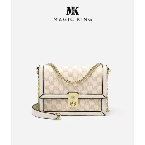 法国小mk包包女2021新款潮夏季洋气真皮高级感链条斜挎时尚风琴包