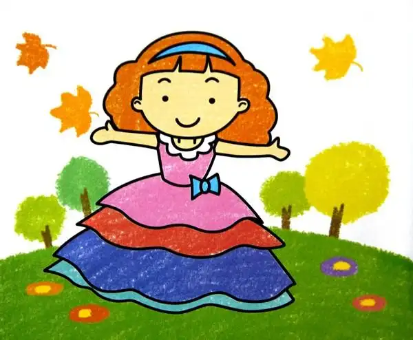 小女孩-蜡笔画图集图片_儿童蜡笔画_少儿图库_中