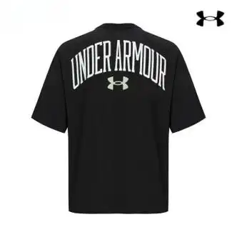 安德玛underarmour短袖男士夏季运动服黑色宽松跑步训练t恤