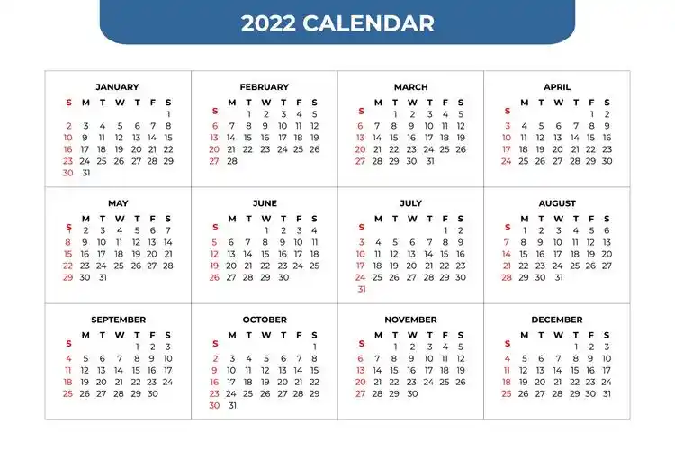 2022年简约日历模板0