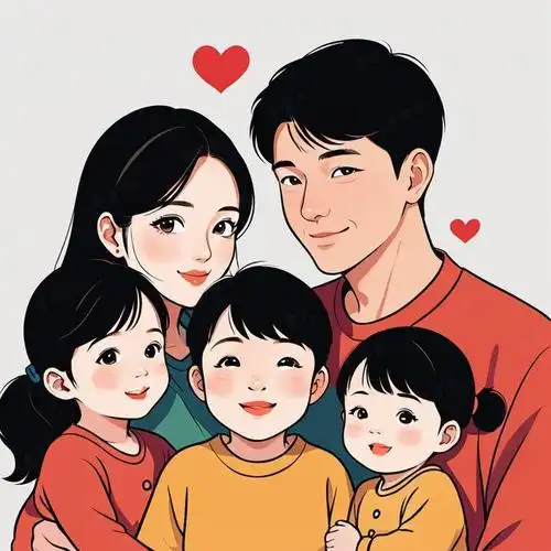 亲子头像|五口之家的创意专属头像