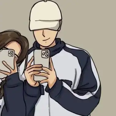 情侣头像一左一右配对漫画