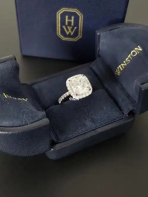 hw海瑞温斯顿钻戒3.70克拉f色vvs1无荧光