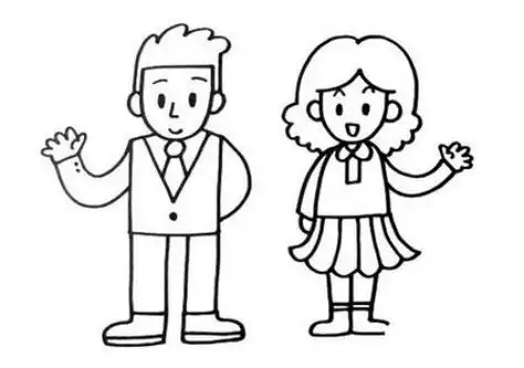 彩色全身爸爸妈妈简笔画怎么画 简单又漂亮爸爸妈妈简笔画教程