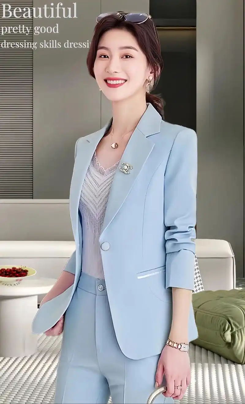 短款小西服外套女春秋2024新款时尚气质休闲网红西服职业装套装!