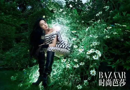 杂志时尚芭莎harpersbazaar七月刊刘亦菲完整内页9p影楼