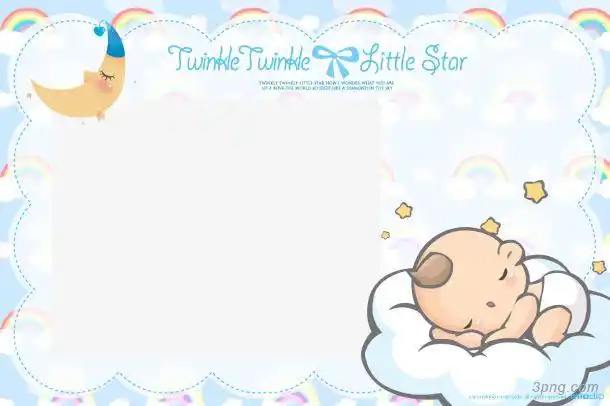 可爱卡通宝宝相框png素材透明免抠图片-卡通手绘