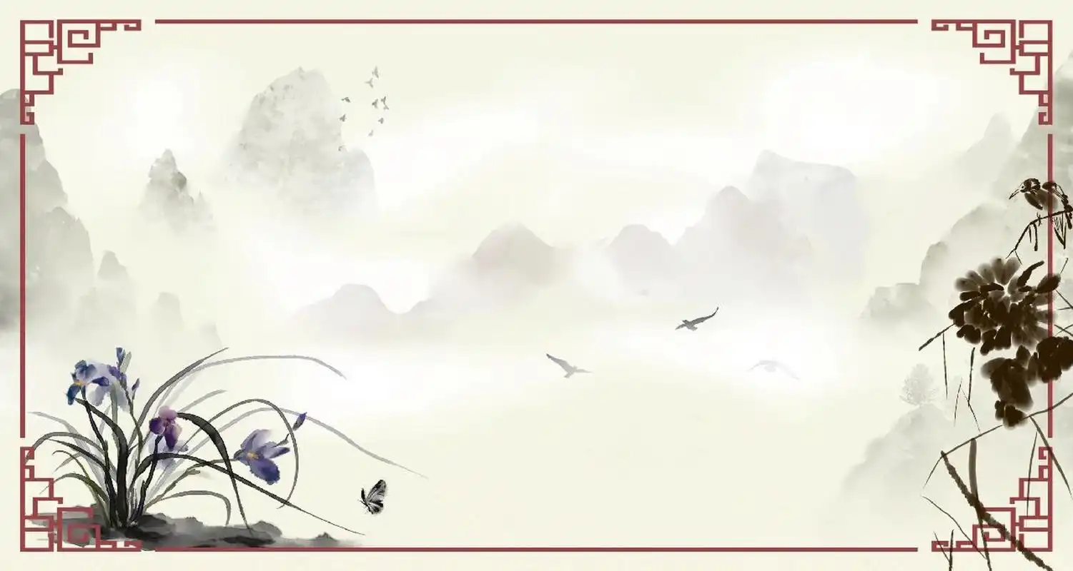 古风水墨画|水墨山水背景 今天带来一组水墨山水画背景图78 很多小