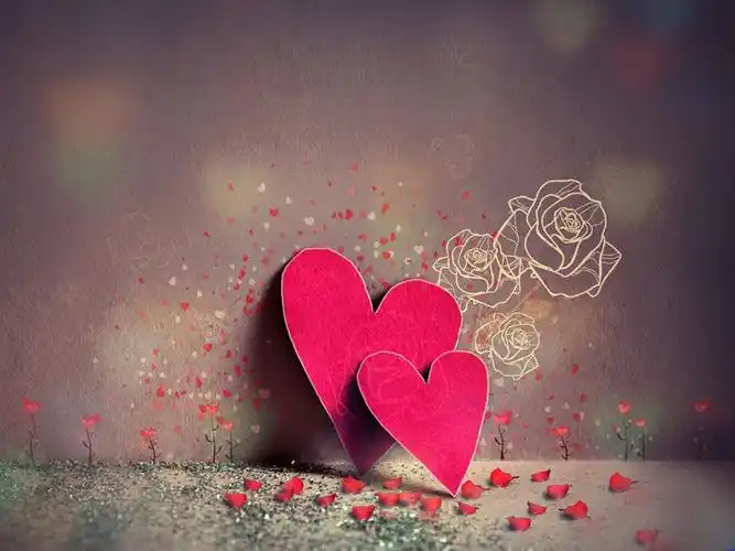 爱心依靠浪漫ppt背景图片