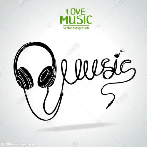 耳机与音乐符号图片