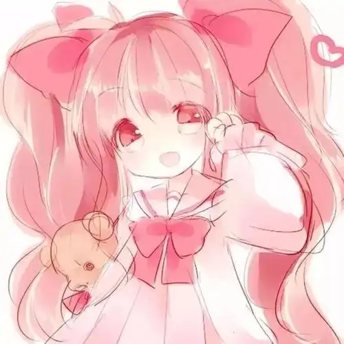 卡通女头丨粉色系少女心卡通头像可爱女生头像