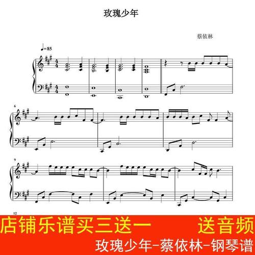 玫瑰少年-蔡依林-钢琴谱 r1se 独奏谱 五线谱 流行乐谱 高清5页