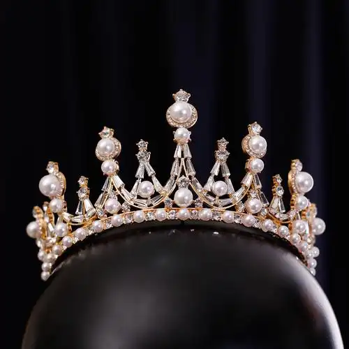 日韩新娘结婚皇冠头饰2020新品珍珠王冠发饰大气成人合金婚纱配饰