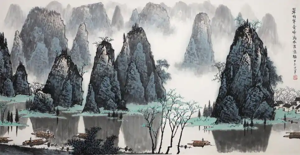 欣赏画家陈洪军笔下"山青,水秀,洞奇,石美"的桂林风光!