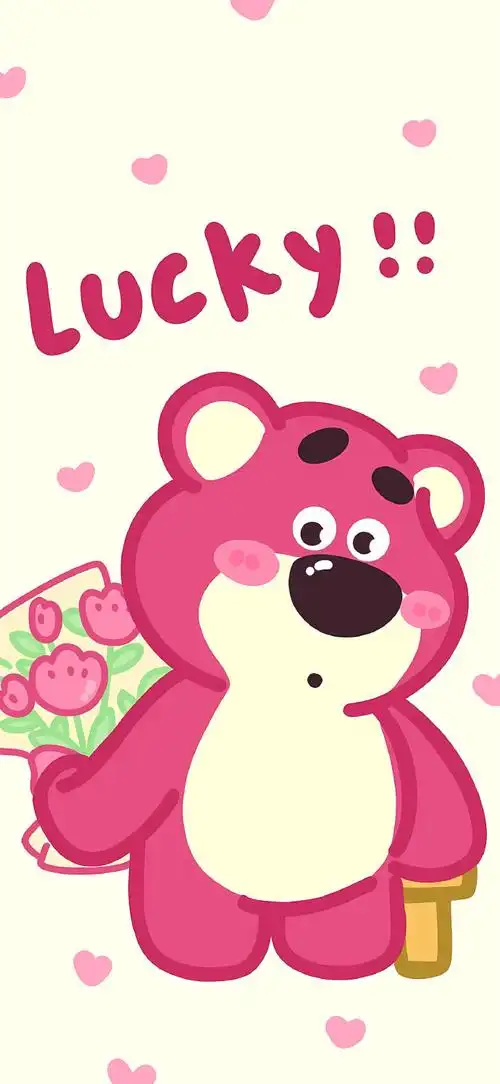 清新可爱草莓熊手机壁纸